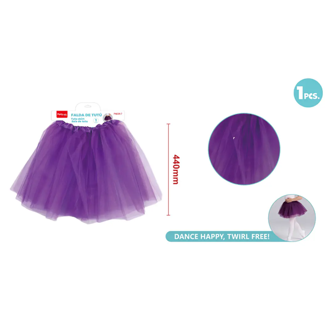 Falda Tutu 3 Capa Morado Oscuro 40Cm 1
