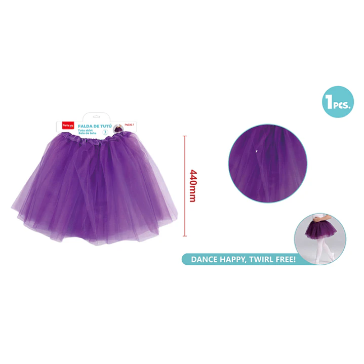 Falda Tutu 3 Capa Morado Oscuro 40Cm 1