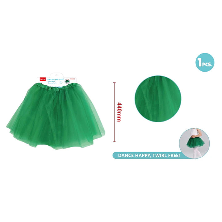 Falda Tutu 3 Capa Verde 40Cm 1
