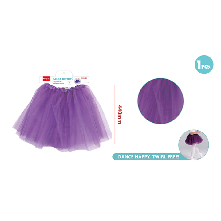 Falda Tutu 3 Capa Morado 40Cm 1
