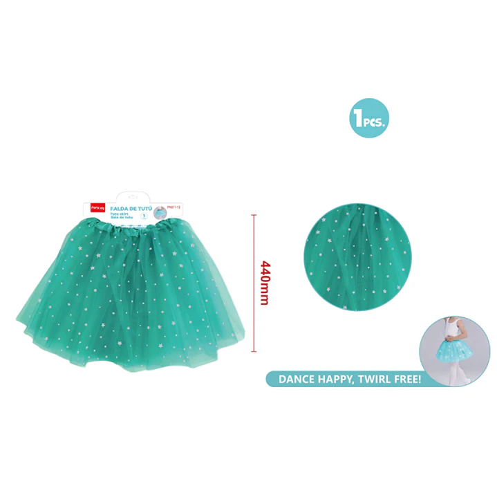 Falda Tutu Con Luz Estrellas Azul Tiffany 40Cm 1