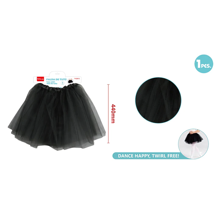 Falda Tutu 3 Capa Negro 40Cm 1