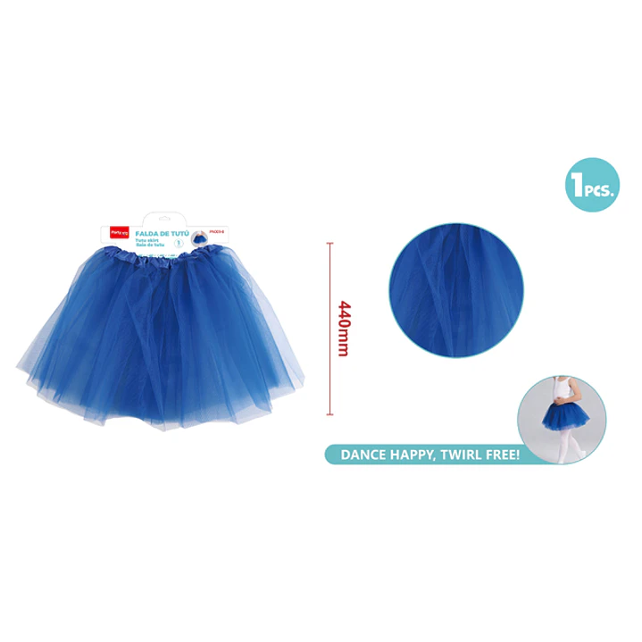 Falda Tutu 3 Capa Azul 40Cm 1