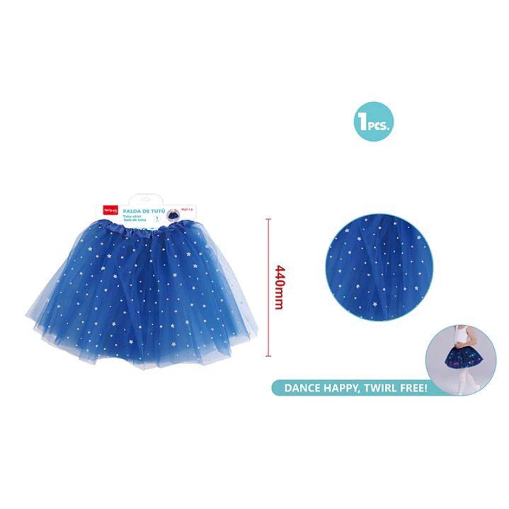 Falda Tutu Con Luz Estrellas Azul 40Cm 1