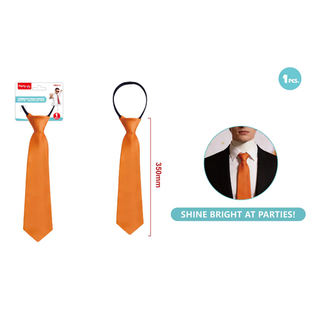 Corbata De Fiesta Naranjo 35Cm 1