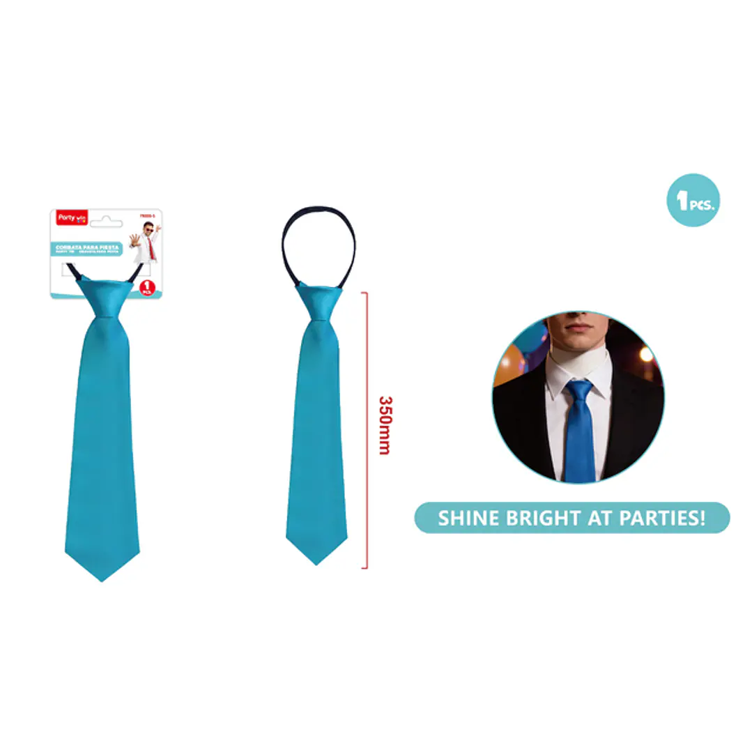 Corbata De Fiesta Azul Lago 35Cm 1