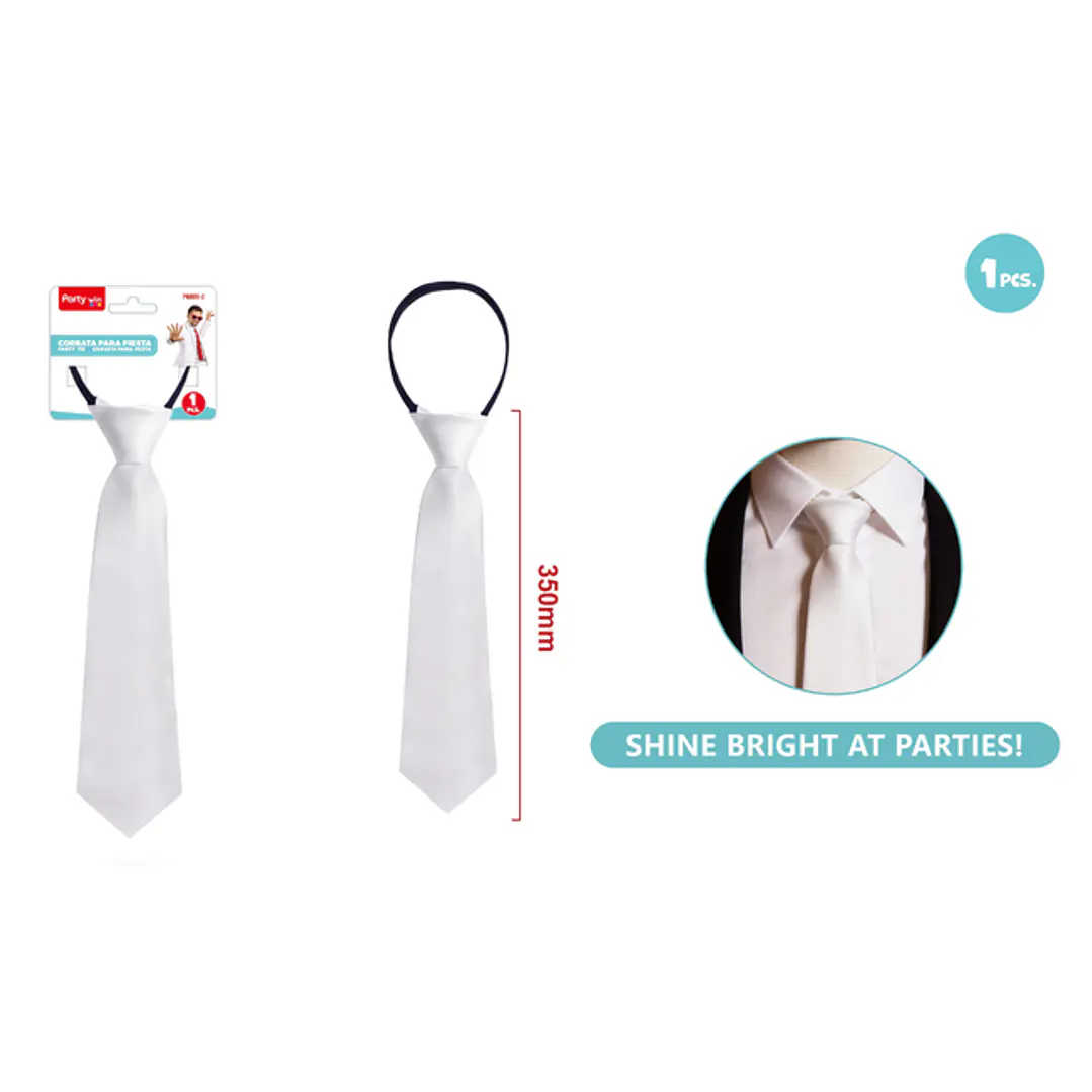 Corbata De Fiesta Blanco 35Cm 1