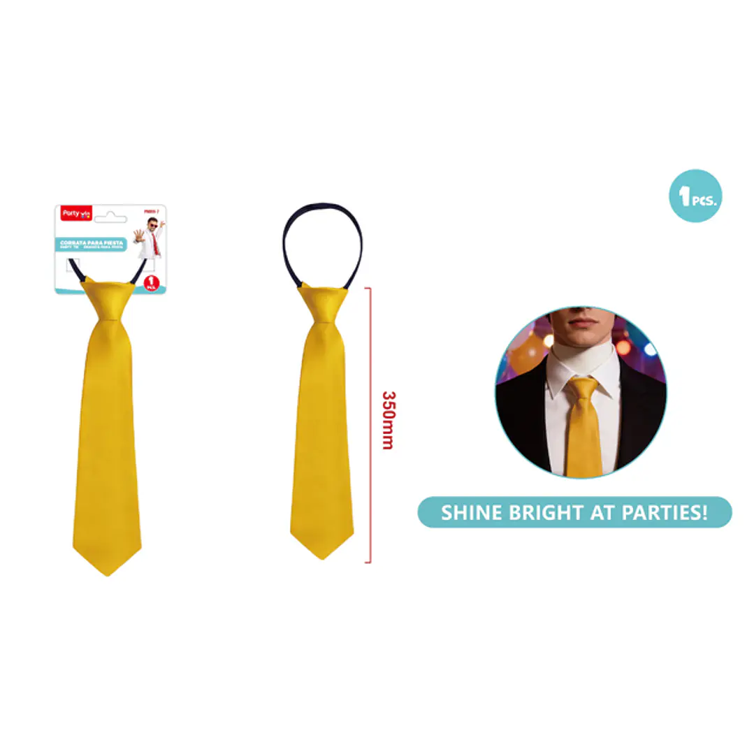 Corbata De Fiesta Amarillo 35Cm 1
