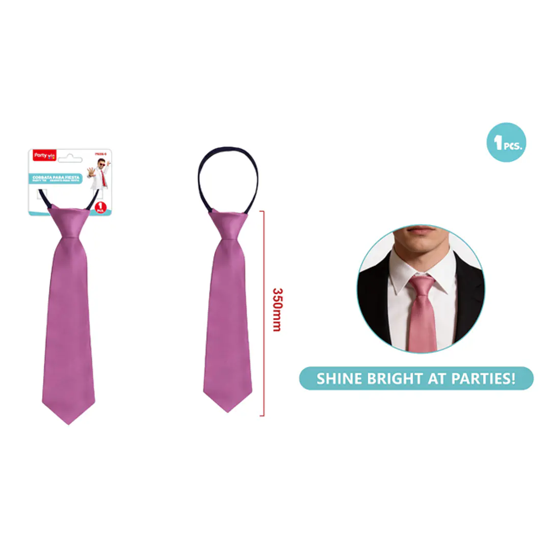 Corbata De Fiesta Rosado 35Cm 1