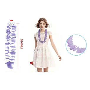 Collar De 24Flores Morado Pastel 51Cm