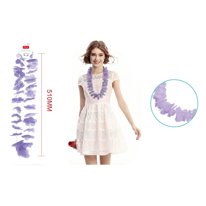 Collar De 24Flores Morado Pastel 51Cm 1