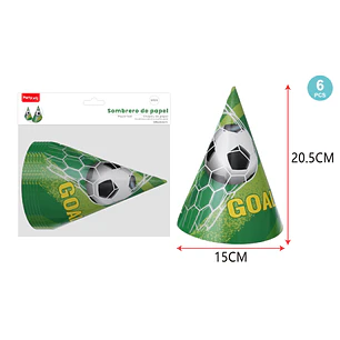 Sombreros De Papel Futbol 6 Unidades