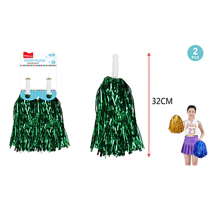 Pompón Porristas Verde 32Cm 2 Unidades