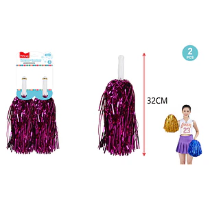 Pompón Porristas Fucsia 32Cm 2 Unidades