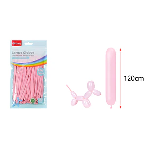 Globos Largo Mate Rosado 120Cm 1.8G 30 Unidades