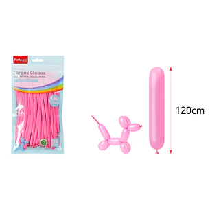 Globos Largo Mate Rosado Oscuro 120Cm 1.8G 30 Unidades