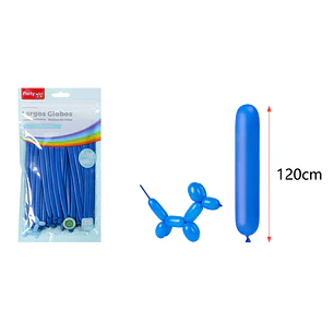 Globos Largo Mate Azul 120Cm 1.8G 30 Unidades