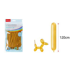 Globos Largo Perlado Dorado 120Cm 1.8G 30 Unidades