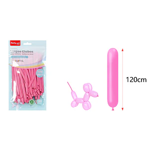 Globos Largo Pastel Fucsia 120Cm 1.8G 30 Unidades