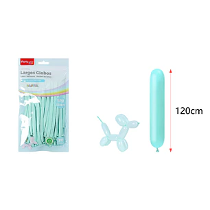 Globos Largo Pastel Azul Tiffany 120Cm 1.8G 30 Unidades