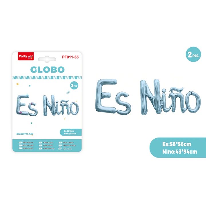 Globos Metal Es Niño Azul 2 Unidades 1