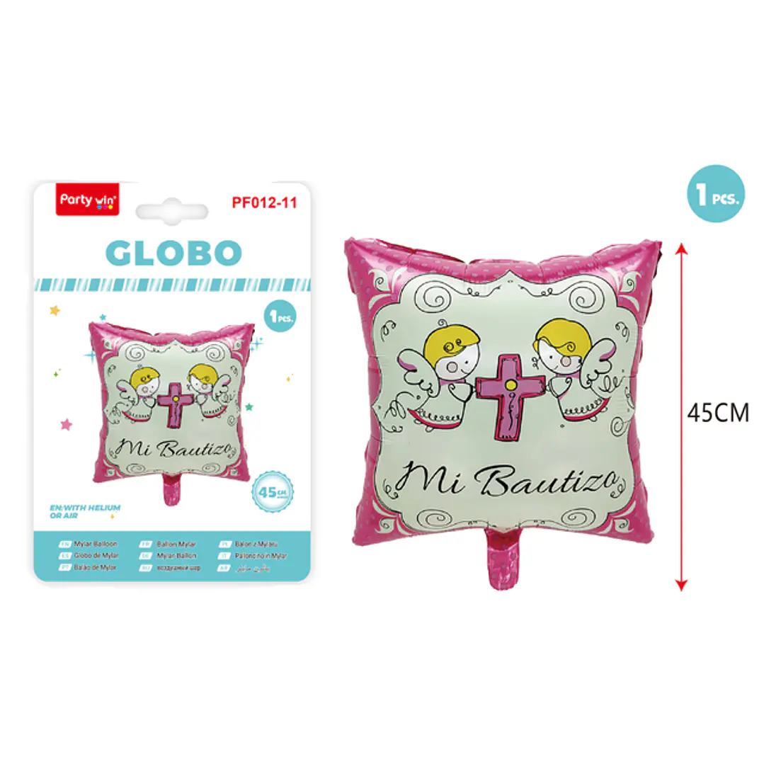 Globo Metal Mi Bautizo Niña 45Cm 1
