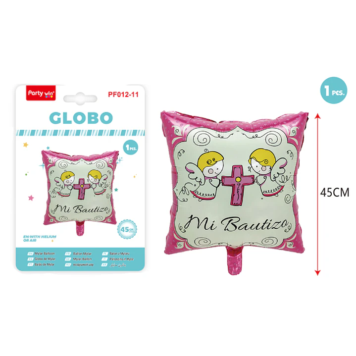 Globo Metal Mi Bautizo Niña 45Cm 1