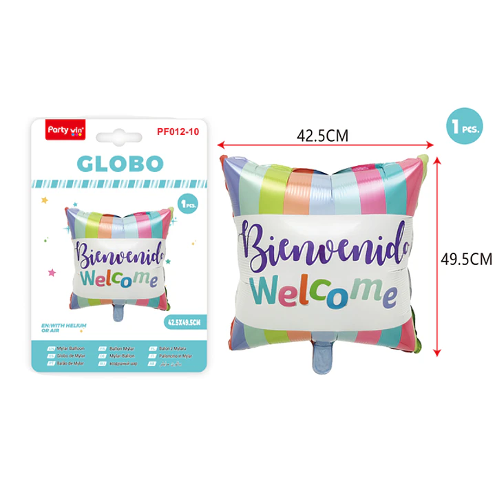 Globo Metal Bienvenido 42*49Cm 1
