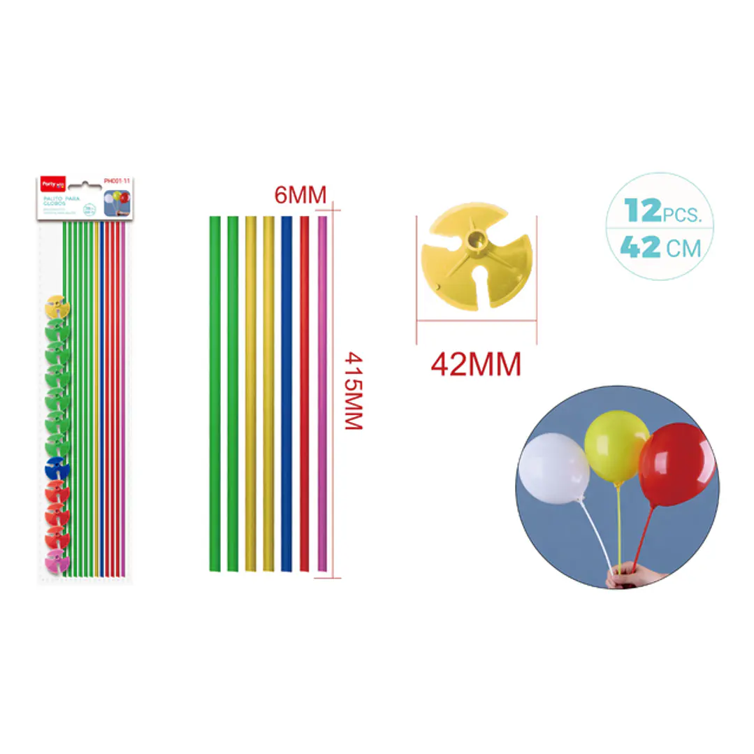 Varillas De Globo Surtidos 42Cm 12 Unidades 1