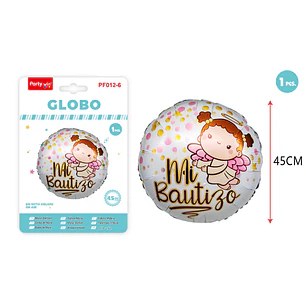 Globo Metalizado Mi Bautizo Niño 45Cm
