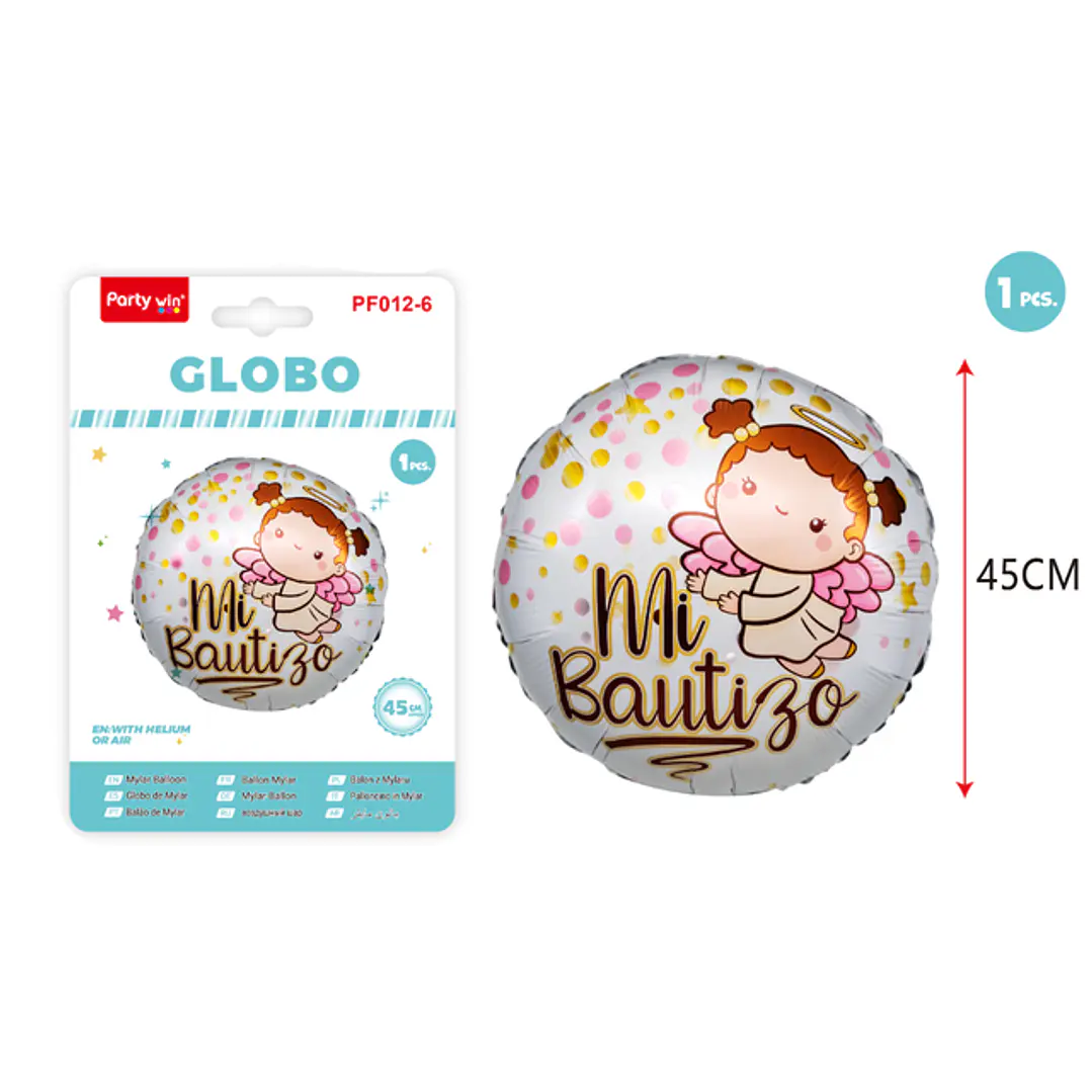 Globo Metal Mi Bautizo Niño 45Cm 1