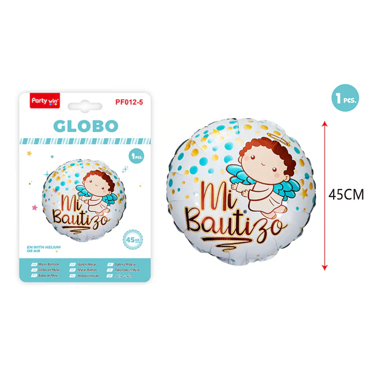 Globo Metal Mi Bautizo Niño 45Cm 1