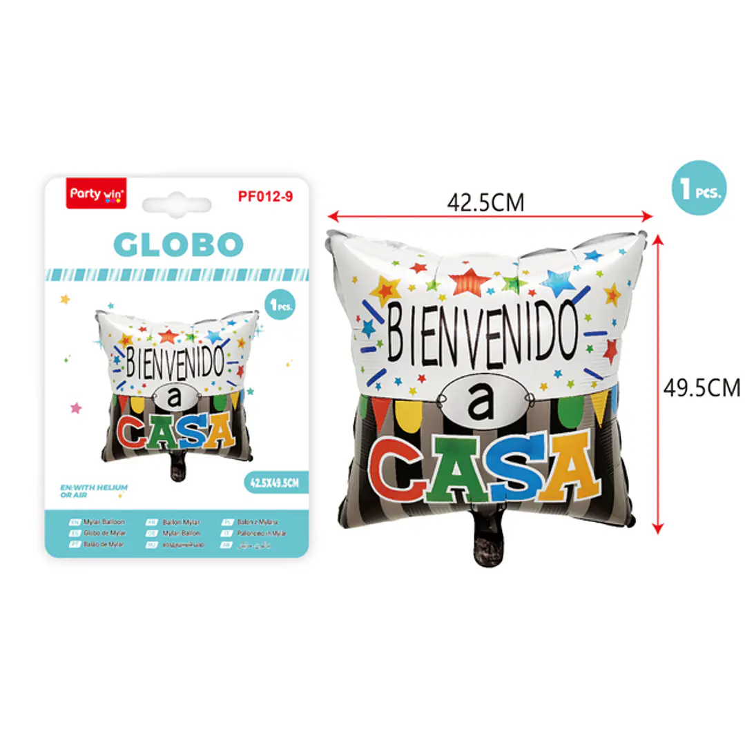 Globo Metal Bienvenido A Casa 42*49Cm 1