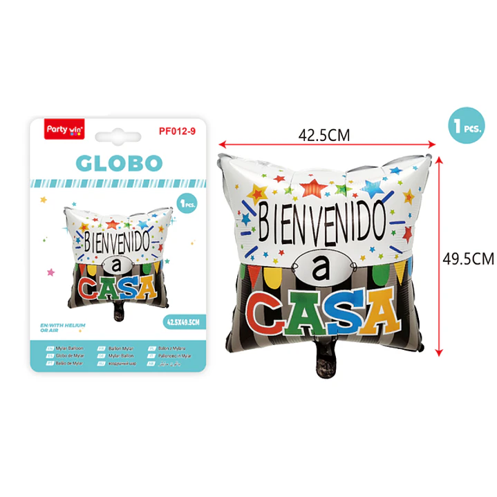 Globo Metal Bienvenido A Casa 42*49Cm 1