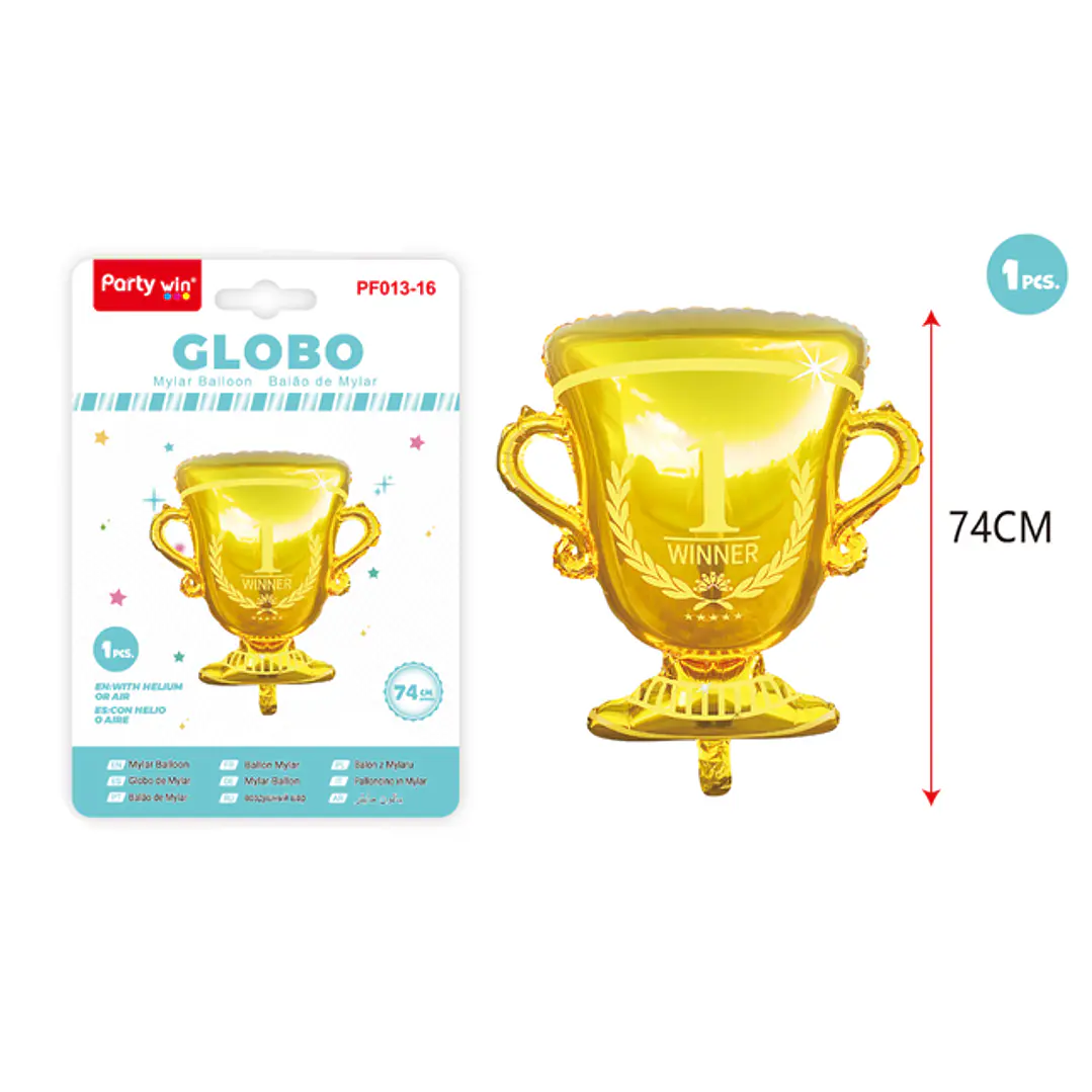 Globo Metal Copa Dorado 74Cm 1