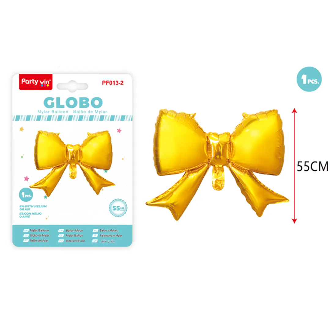 Globo Metal Lazo Dorado 55*43Cm 1