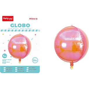 Globo Metalizado Tornasol 4D Rosado 25Cm