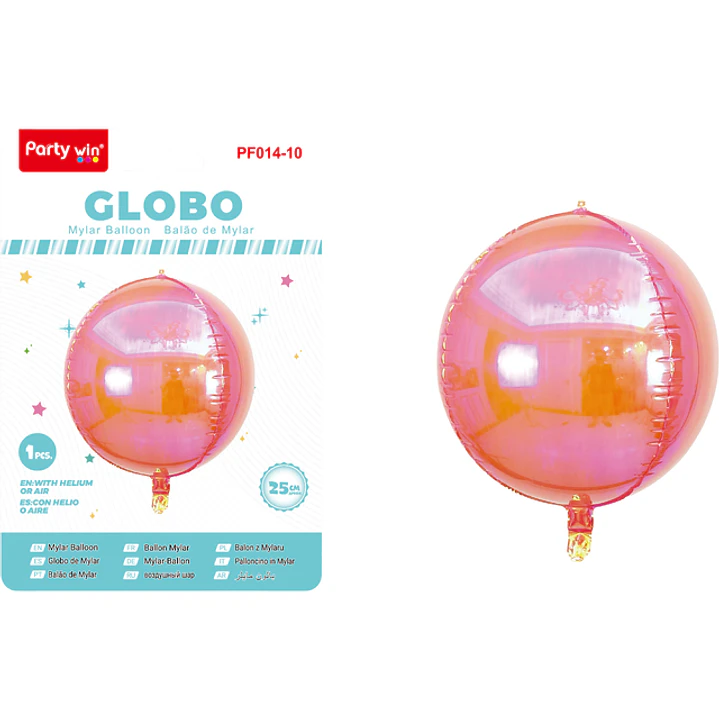 Globo Metal Tornasol 4D Rosado 25Cm 1