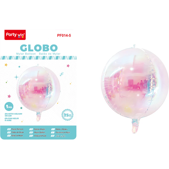 Globo Metal Tornasol 4D Blanco 25Cm 1