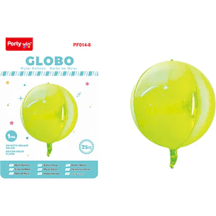Globo Metalizado Tornasol 4D Verde 25Cm