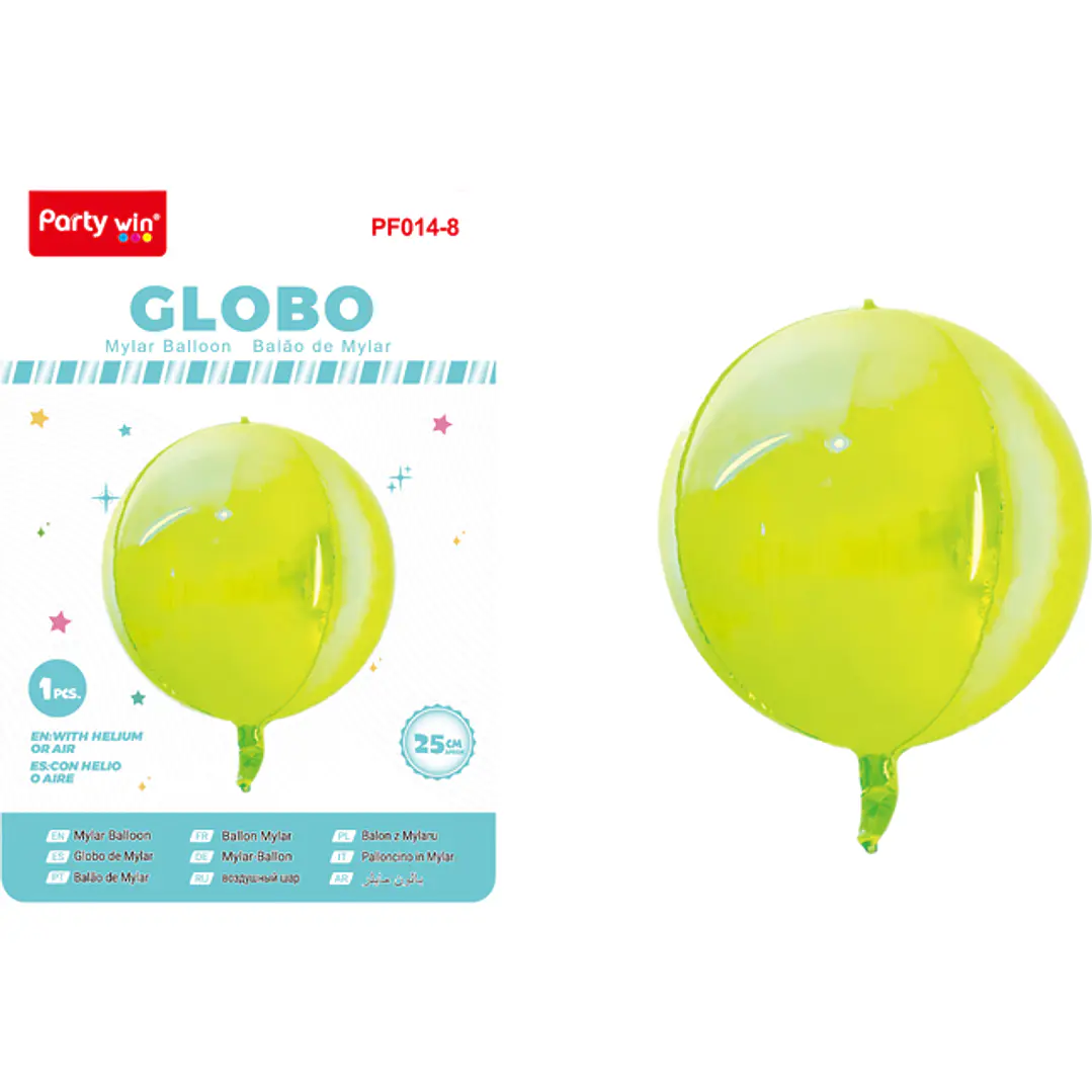 Globo Metal Tornasol 4D Verde 25Cm 1