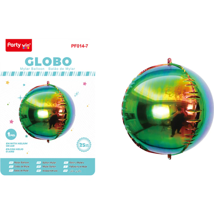 Globo Metal Tornasol 4D Negro 25Cm 1