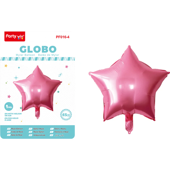 Globo Metal Estrella Rosado 45Cm 1