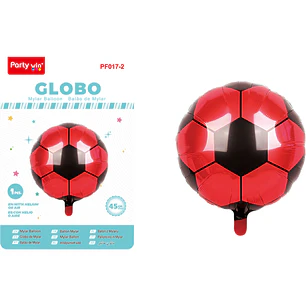 Globo Metalizado Futbol Rojo 45Cm