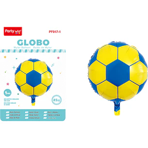 Globo Metalizado Futbol Amarillo 45Cm