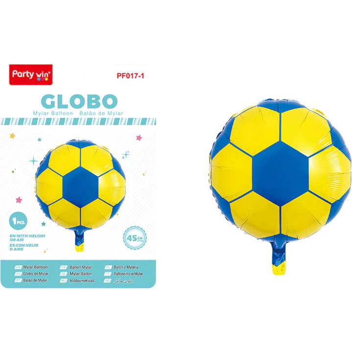 Globo Metal Futbol Amarillo 45Cm 1