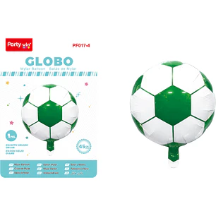Globo Metalizado Futbol Verde 45Cm