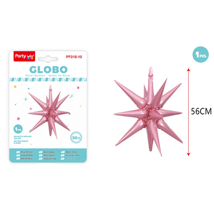 Globo Metal Estrella Explosiva Rosado Claro 56Cm 1