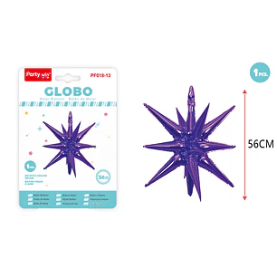 Globo Metalizado Estrella Explosiva Morado 56Cm