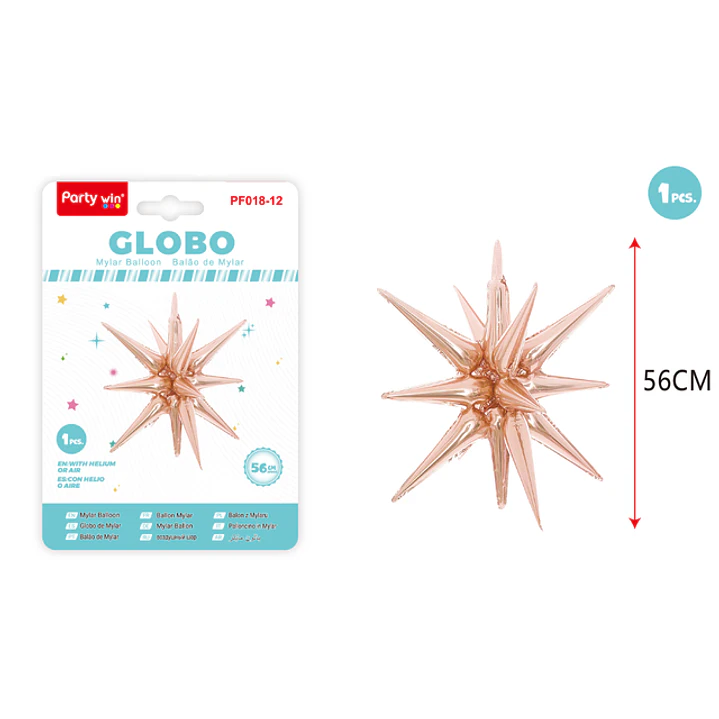 Globo Metal Estrella Explosiva Champagne 56Cm 1